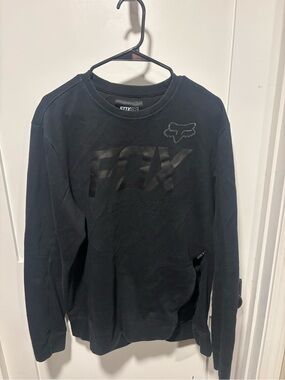 Fox Black Logo Crewneck Pullover